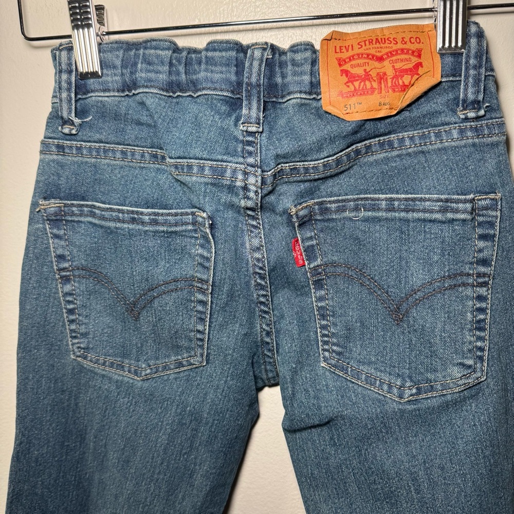 Levi's 511 Straight Leg Medium Wash Jeans Boys Size 8 - Picture 3 of 4